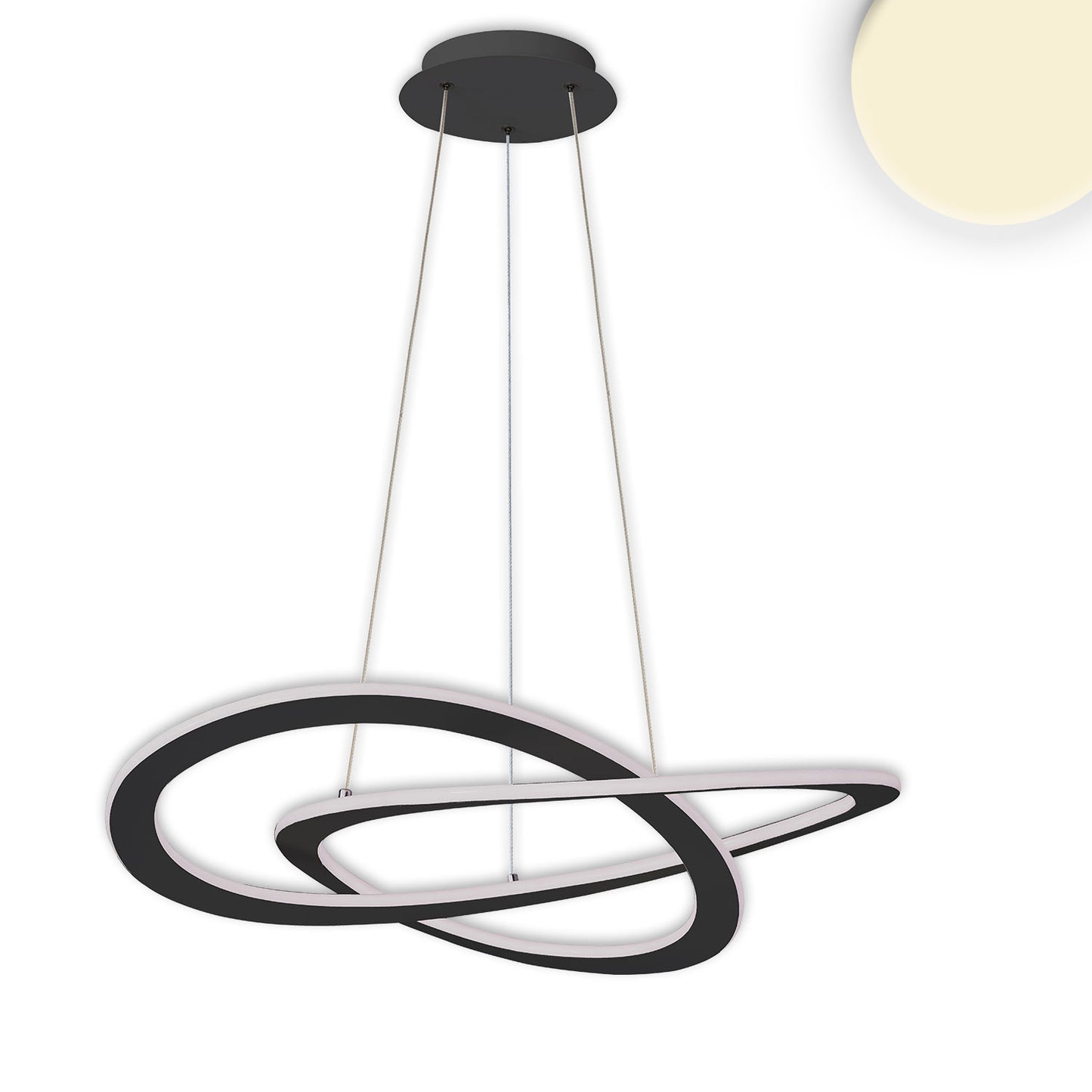 LED Hängeleuchte Design 600, schwarz, 40W, rund, 3000K, dimmbar - Lumimatic