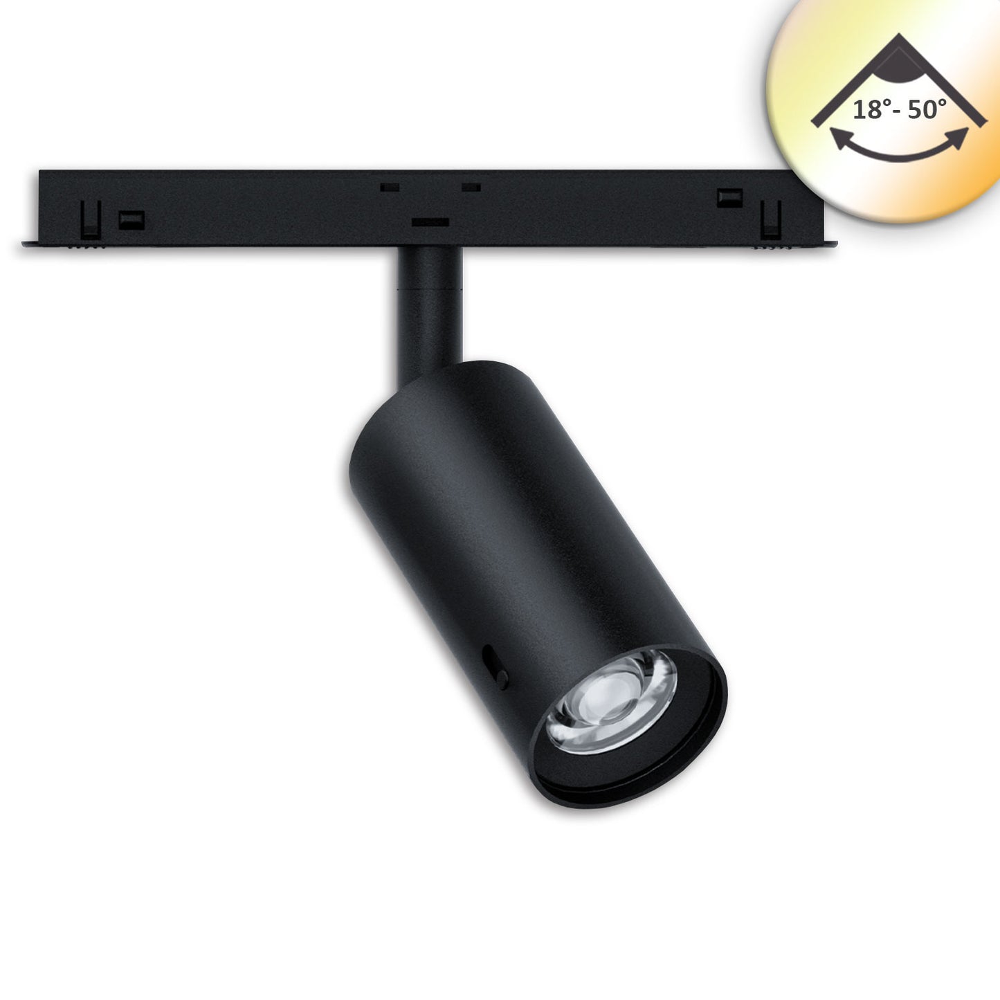 Track48 Strahler SELECT 8W UGR<19, 18°-50°, schwarz, ColorSwitch 2700-5000K, CRI90, DALI DT6 dimmbar