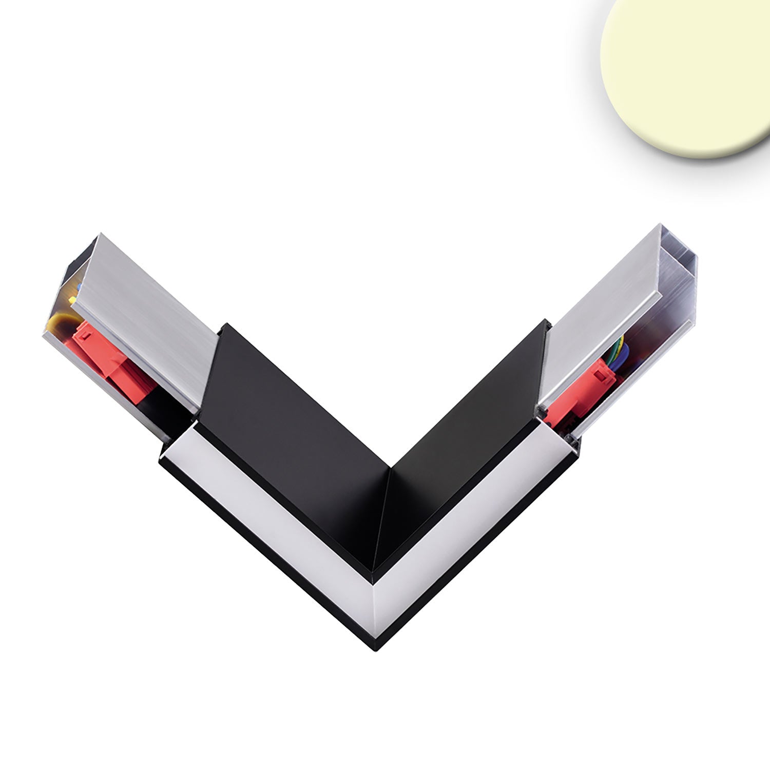 Eckverbinder 90° prismatisch für Hängeleuchte Linear Up&Down, 3W, schwarz, warmweiß - Lumimatic