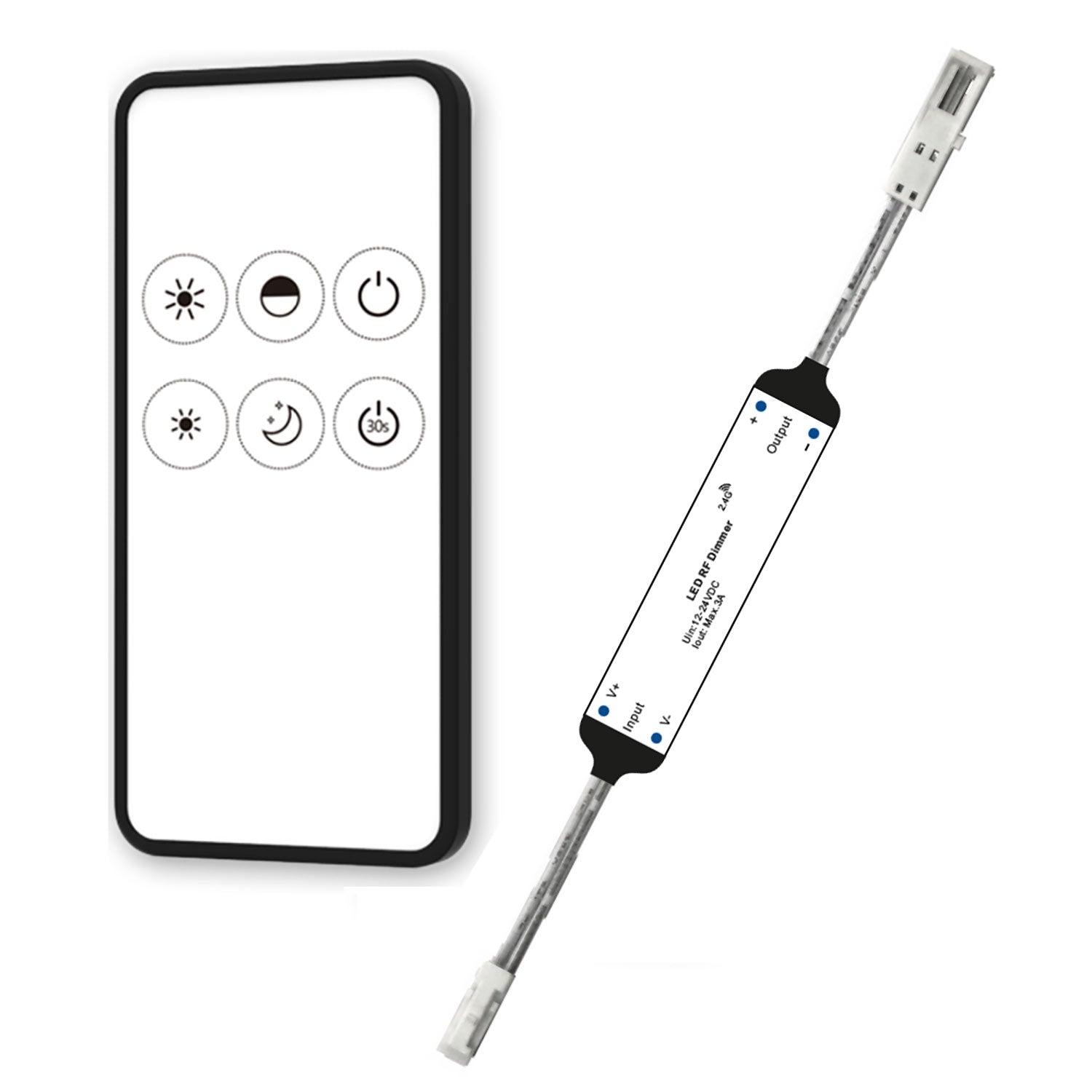 LED Funk PWM-Dimmer MiniAMP inkl. Fernbedienung, 12-24V DC, 3A - Lumimatic