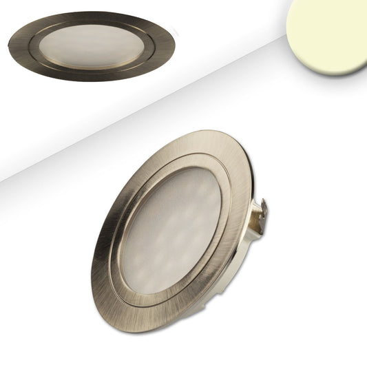 LED Möbeleinbaustrahler MiniAMP silber, 2W, 12V DC warmweiß 3000K, dimmbar - Lumimatic