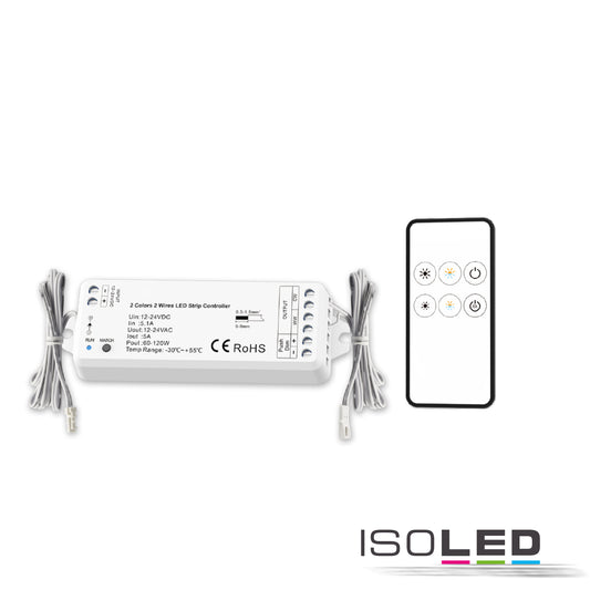 LED weißdynamischer Push/Funk PWM-Dimmer MiniAMP inkl. Fernbedienung 12-24V DC