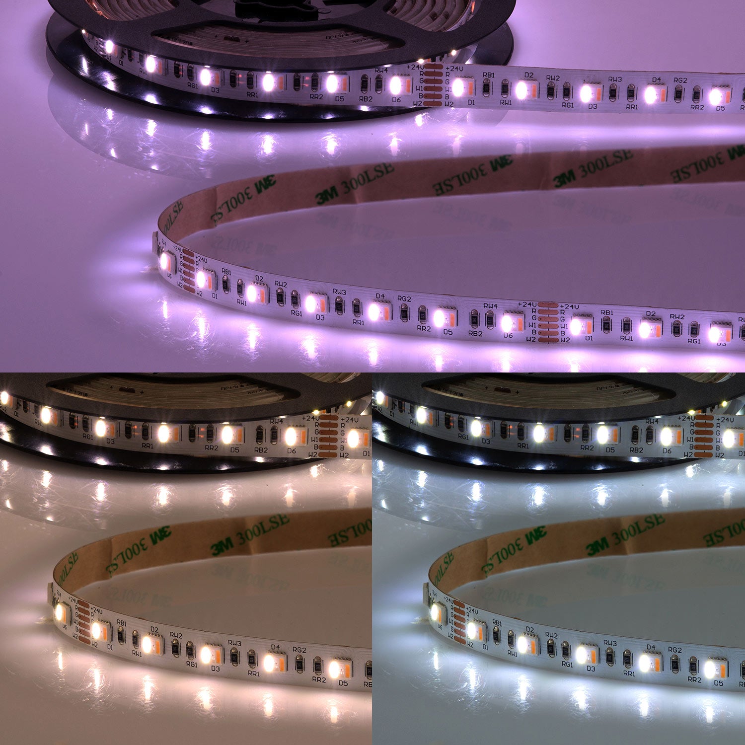LED SIL RGB+WW+KW CCT Flexband, 24V DC, 19W, IP20, 5in1 Chip, 5m Rolle, 60 LED/m - Lumimatic