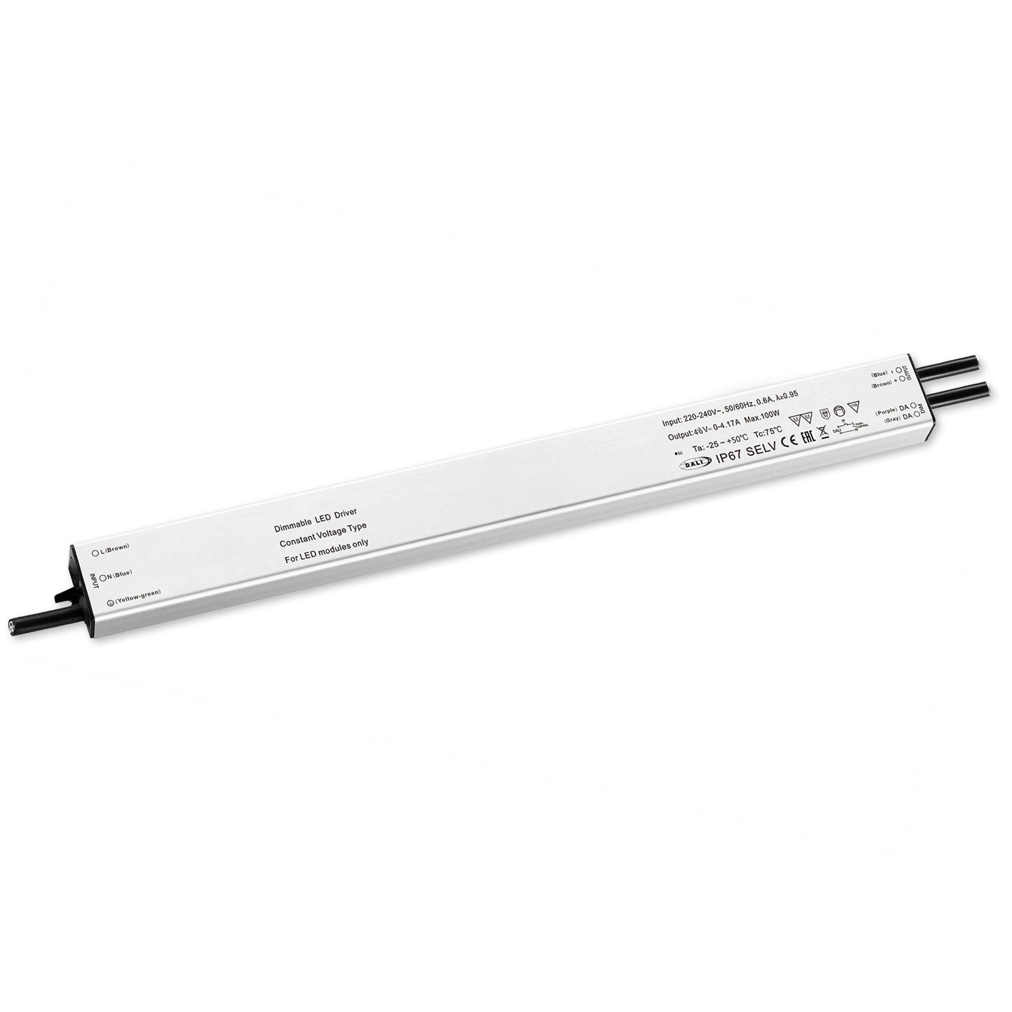 LED PWM-Trafo 48V/DC, 0-240W, slim, Push/DALI-2 dimmbar, IP67, SELV - Lumimatic