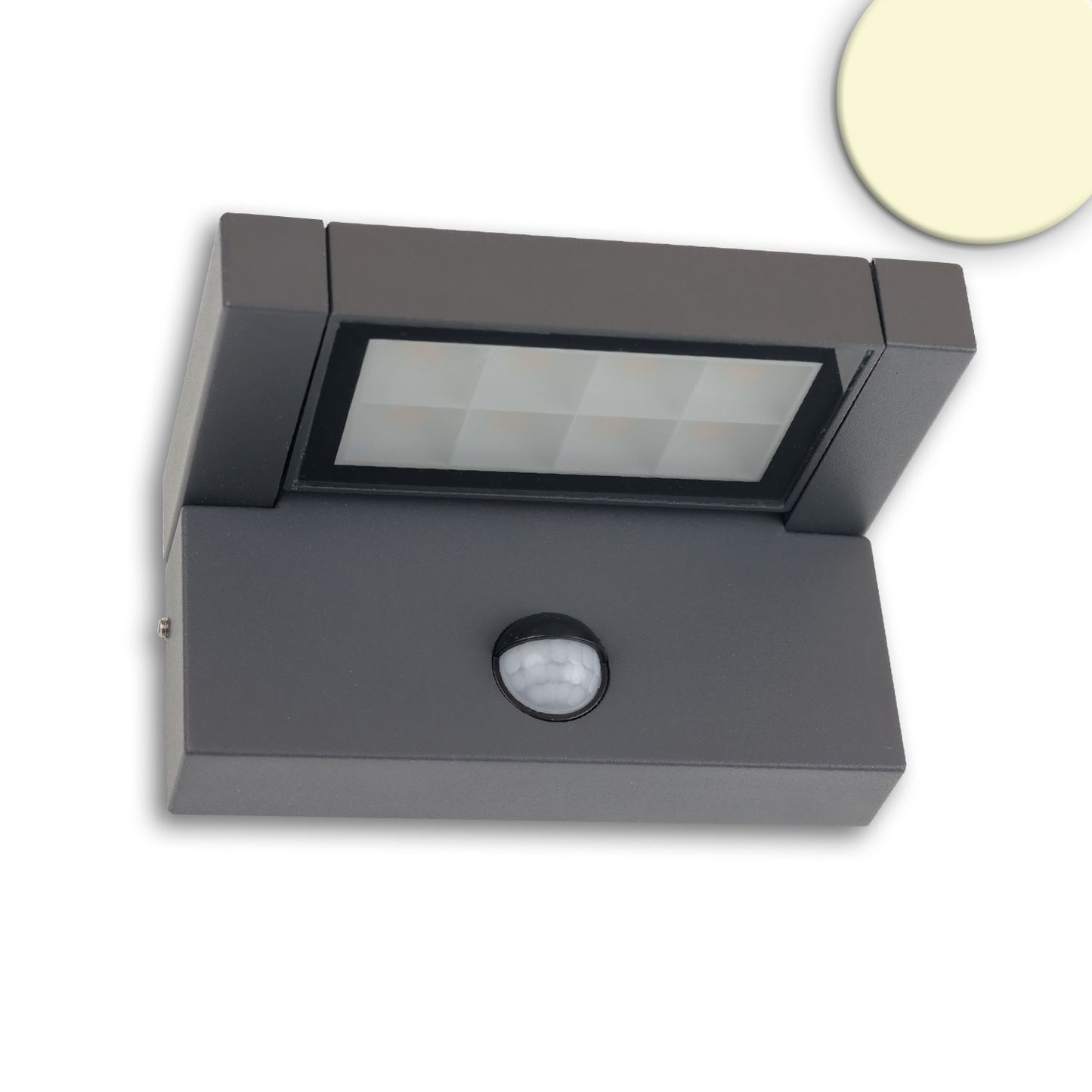 LED Wandleuchte mit einstellbarem PIR Bewegungs-/Helligkeitssensor, 12W, IP65, schwenkbar, warmweiß - Lumimatic